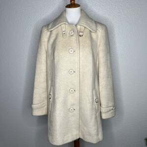 Vintage 60’s German Cream Wool Acrylic Peacoat